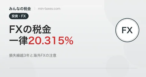 FXの税金｜一律20.315%と損失繰越3年のルール