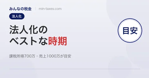 個人事業主の法人化タイミング｜課税所得700万円超で検討を