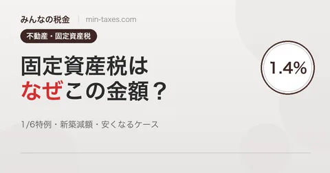 固定資産税の計算｜なぜこの金額？安くなるケースは？