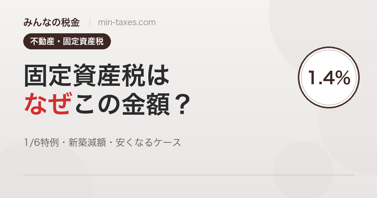 固定資産税の計算｜なぜこの金額？安くなるケースは？